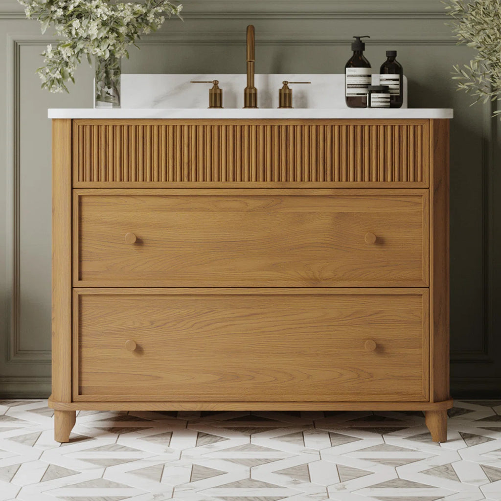 Kathryne 36" Single Sink Bathroom Vanity Statuario Quartz Countertop