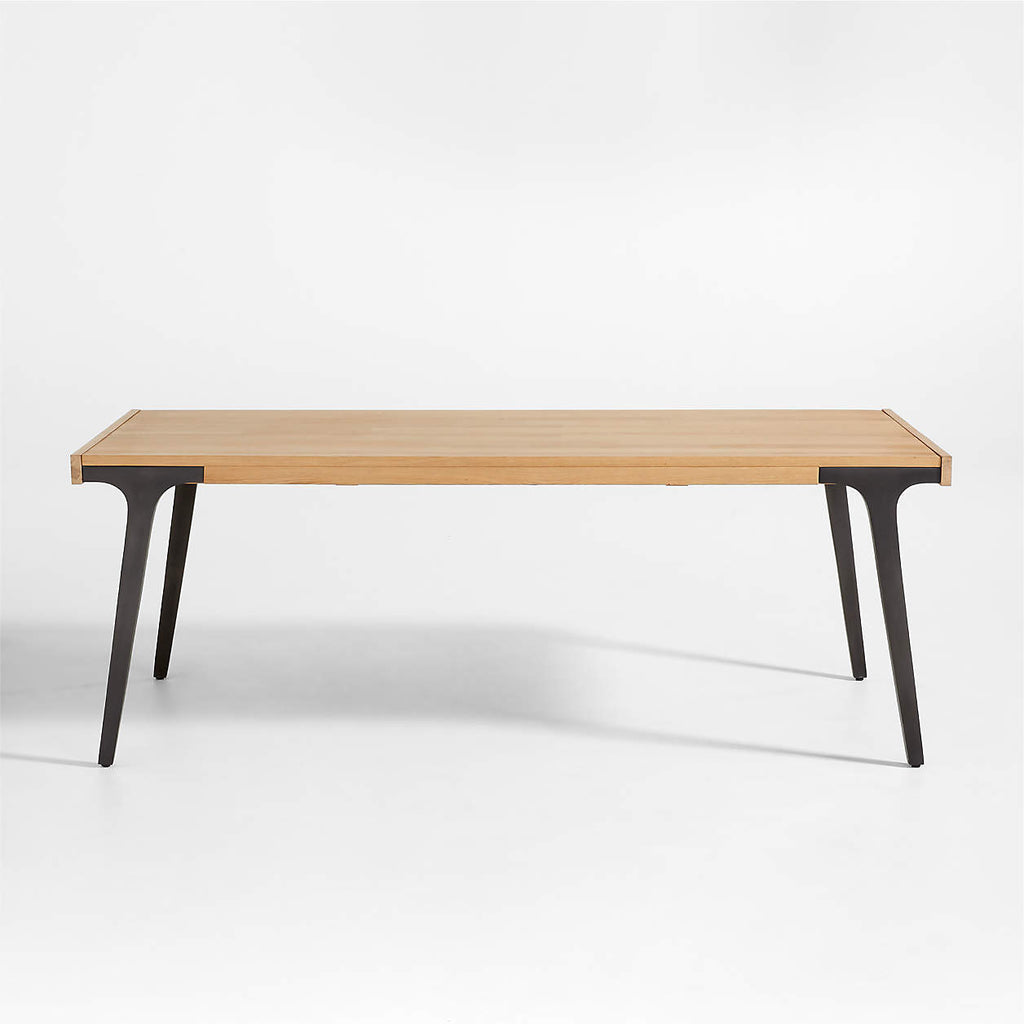 Lakin 61"-99" White Oak Wood Extendable Dining Table