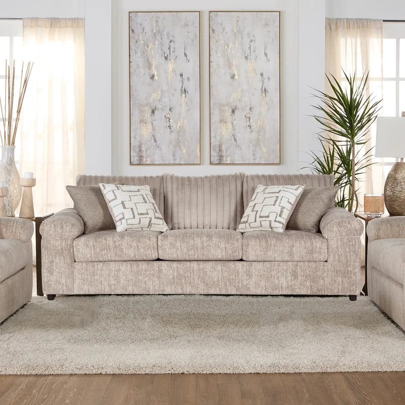 Latitude Run® Oliwier Wide Parchment Corduroy Sofa