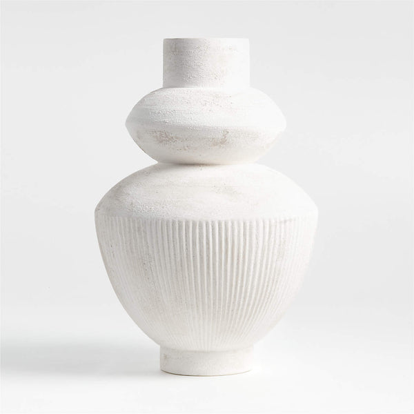 Les Crêtes White Textured Vase 18