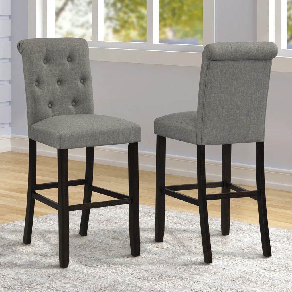 Leviton Solid Wood Tufted Asons Barstool (Set of 2)