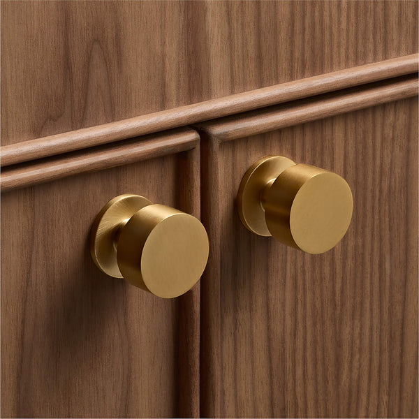 Logan Round Brushed Brass Cabinet Knob 1
