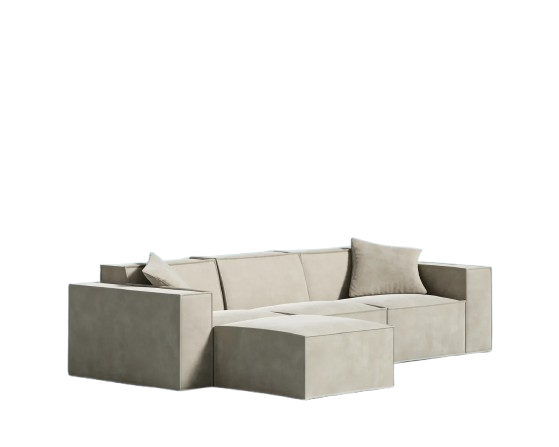 Box Style 4-Piece Sectional – Latte