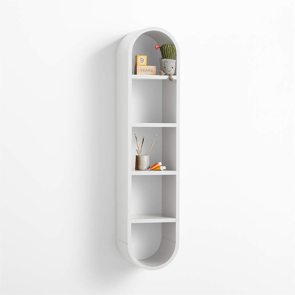 Mallory 11" Kids Large White Wall Shelf