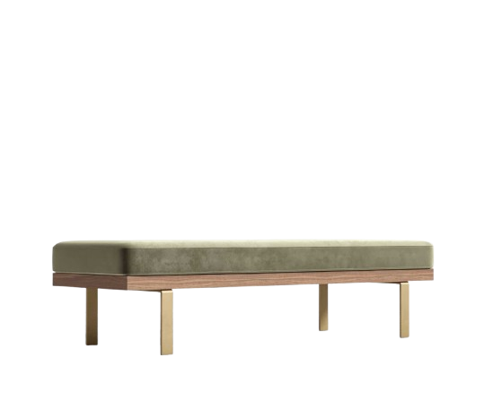 Marie Bench - Olive Green & Brushed Brass