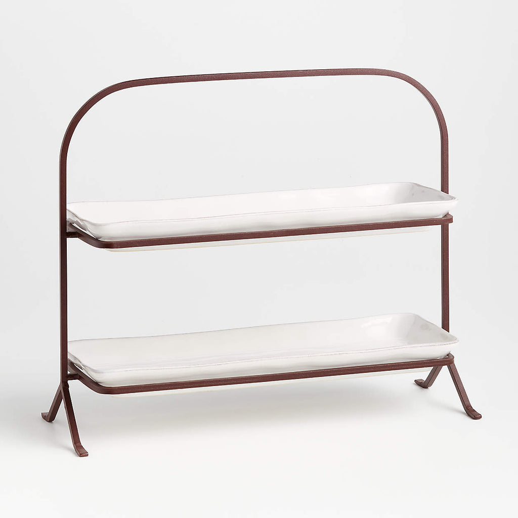 Marin White 2-Tier Server with Plates