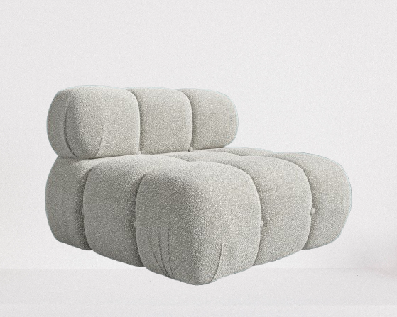Bellaro Pearl Boucle Armless Chair