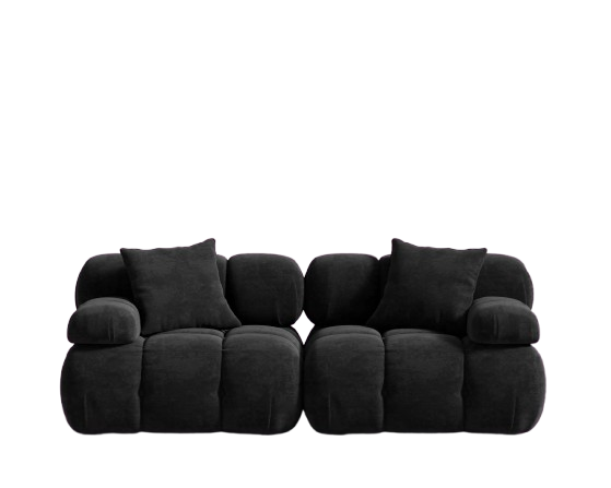 Ballero Loveseat 2-Piece Modular Sectional Sofa - Carbon Black