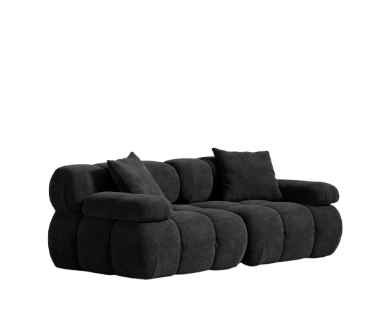 Ballero Loveseat 2-Piece Modular Sectional Sofa - Carbon Black