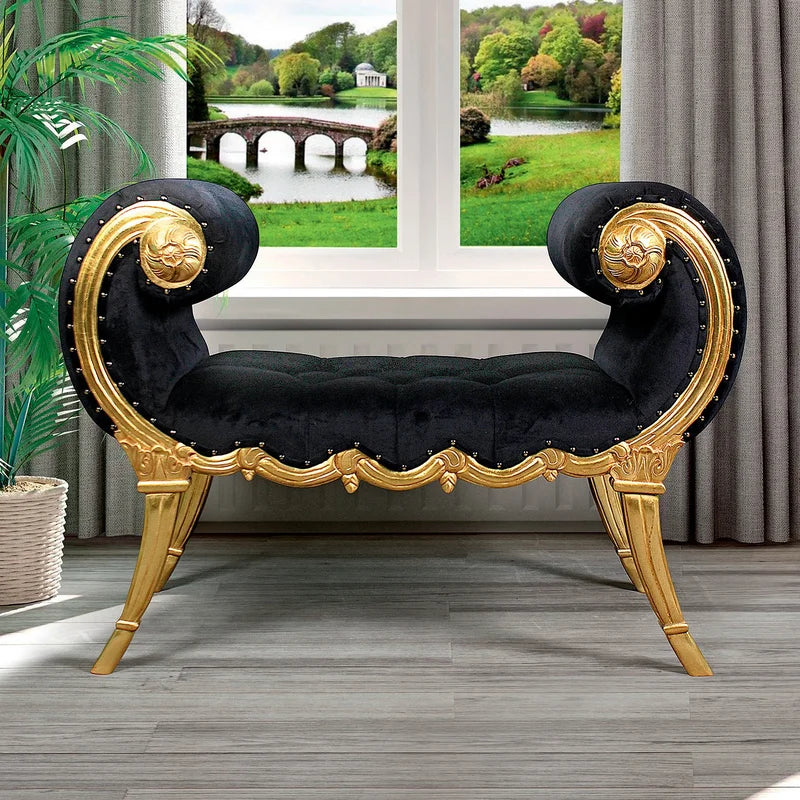 Mavro Apolline Crescent Upholstered Bench