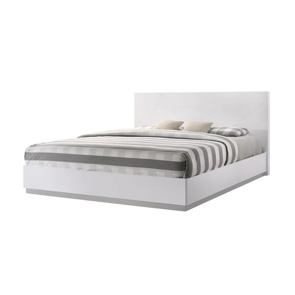 Naples King Bed Mchenry White Glossy Lacquer