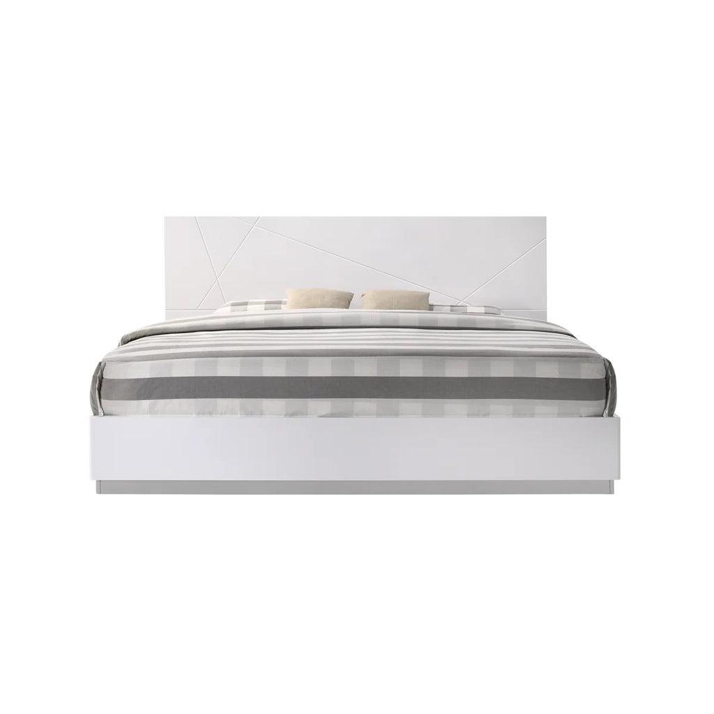 Naples King Bed Mchenry White Glossy Lacquer