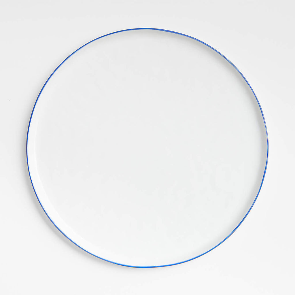 Mercer Blue Rim Round Porcelain Dinner Plate