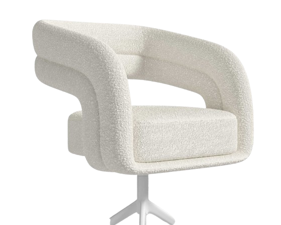Mira Dining Chair – Pearl Bouclé
