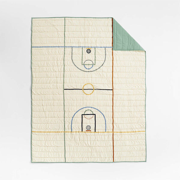 Modern Basketball 100% Organic Cotton Kids Full/Queen Quilt