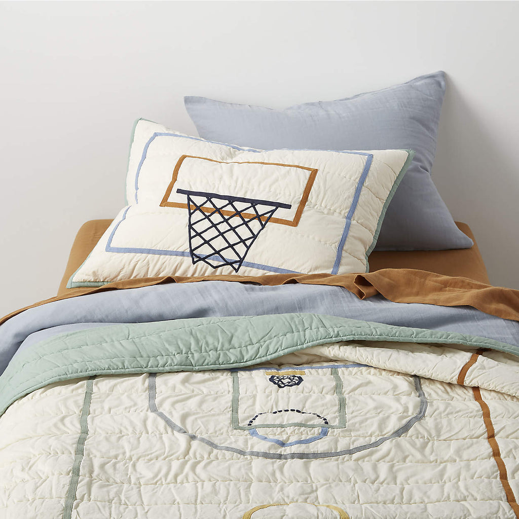 Modern Basketball 100% Organic Cotton Kids Full/Queen Quilt