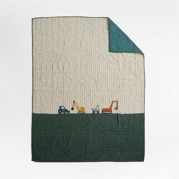 Modern Trucks 100% Organic Cotton Kids Full/Queen Quilt