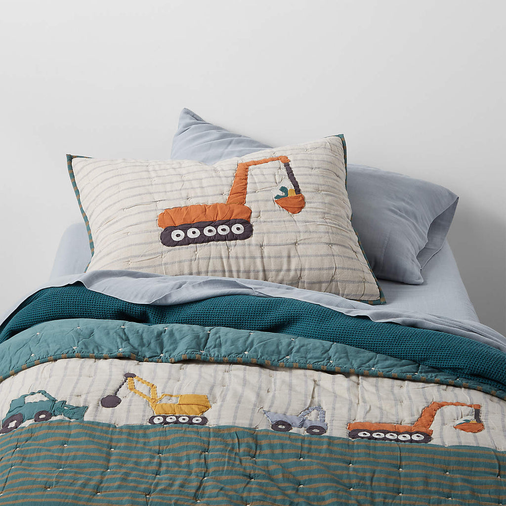 Modern Trucks 100% Organic Cotton Kids Full/Queen Quilt