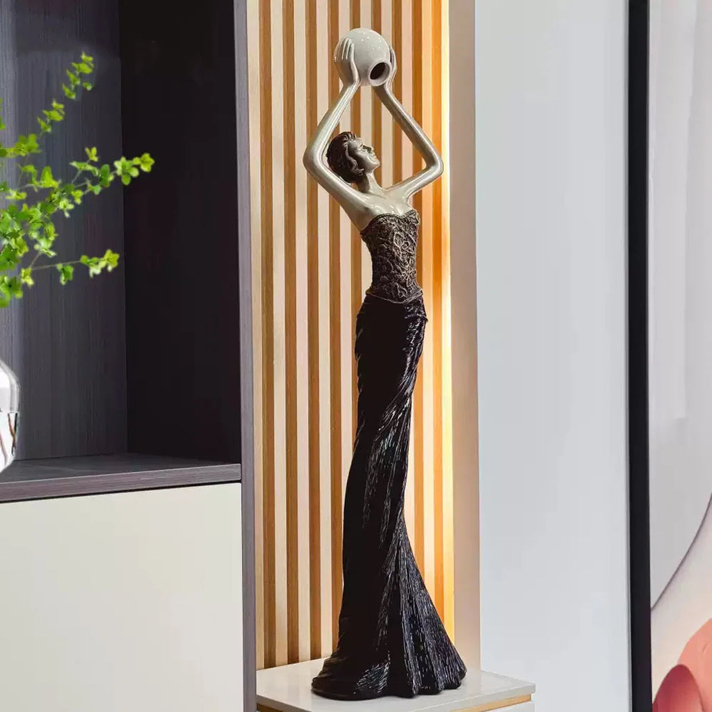 Modern Minimalist Human-Shaped Sculpture Ornaments Black/Silver