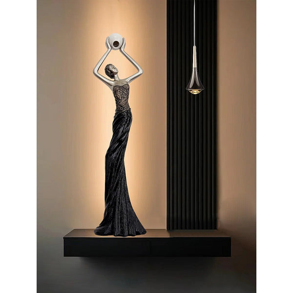 Modern Minimalist Human-Shaped Sculpture Ornaments Black/Silver