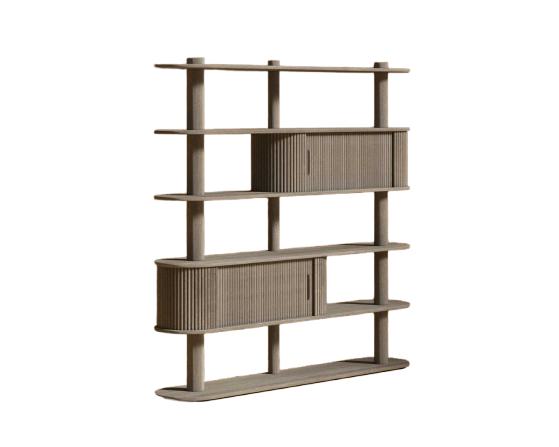 Noelia Bookshelf - Grey Oak Veneer