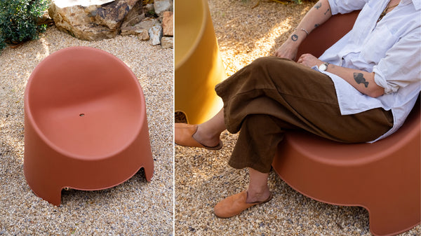 Circle Stackable Outdoor Lounge Chairs (Set of 4) Cinnamon