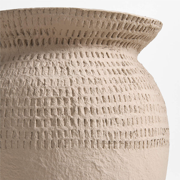 Oaxaca Large Taupe Cotton Mache Vase 20