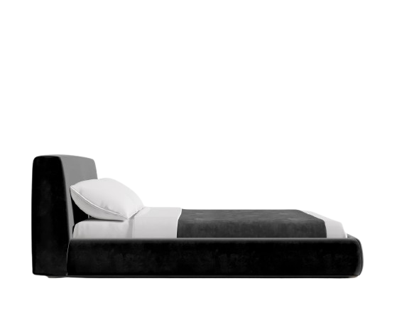 Lea King Bed - Black Plush Velvet