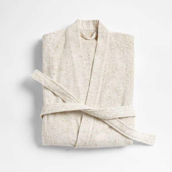 Turkish Natural Beige Fleck Bathrobe Small/Medium
