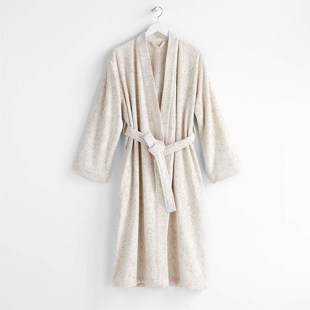Turkish Natural Beige Fleck Bathrobe Small/Medium