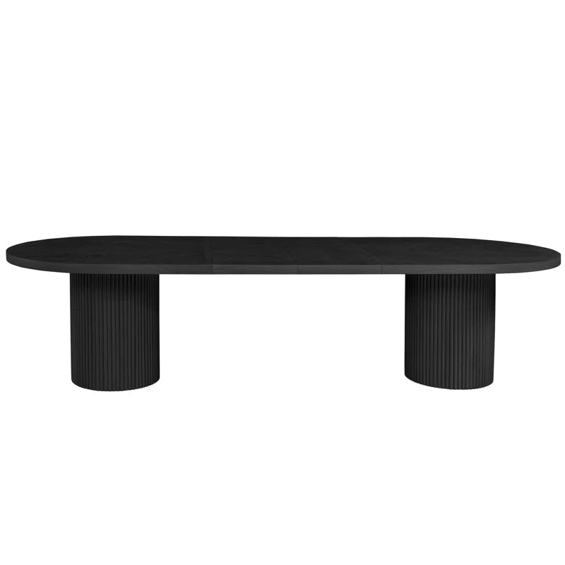 Orlina Extendable Oak Oval Solid Wood Top Dining Table