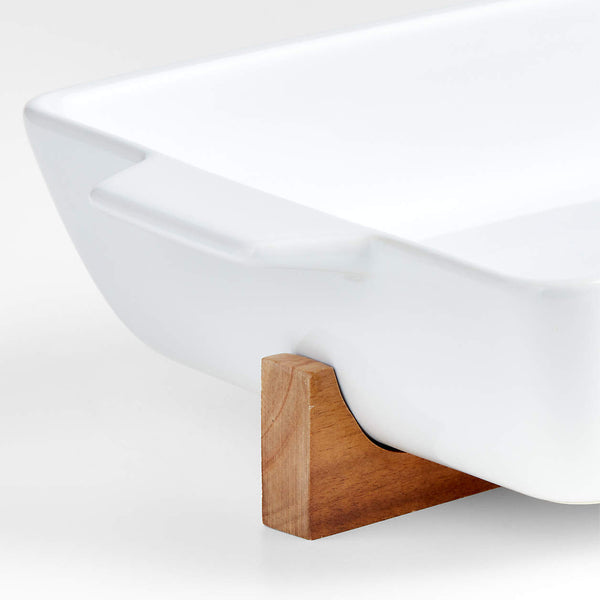 Oven-to-Table Rectangle Baking Dish with Acacia Wood Trivet