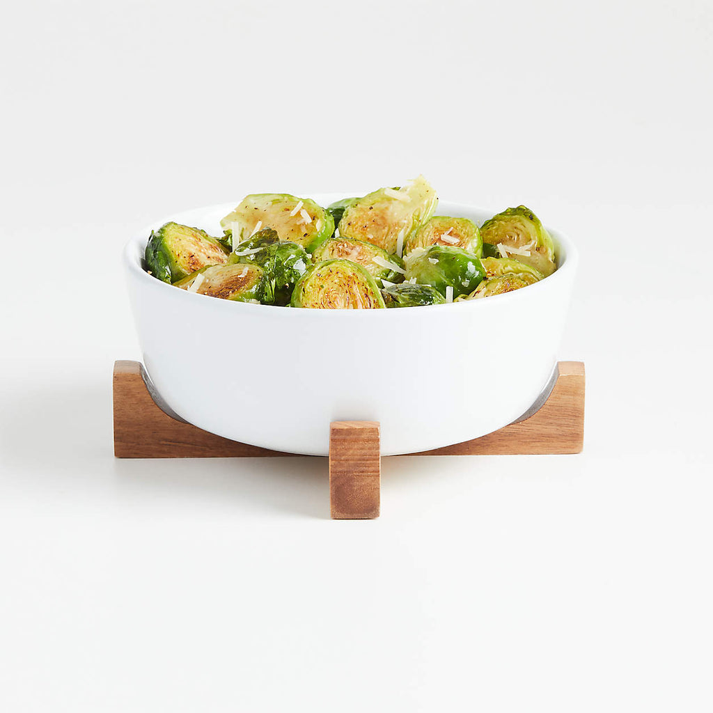 Oven-to-Table Small Serve Bowl with Acacia Wood Trivet