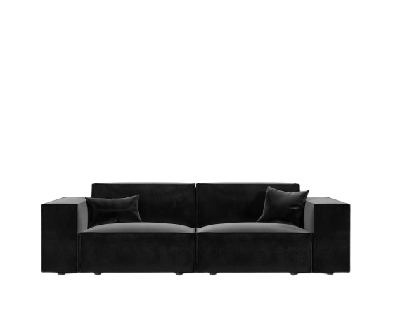 Port Loveseat Sofa –  Plush Velvet Black
