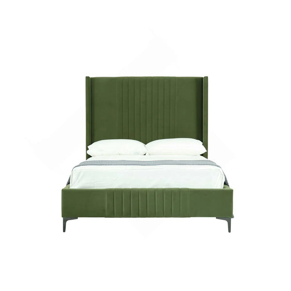 Promenade Upholstered Velvet Bed Moss Green