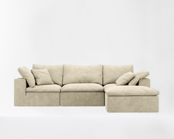 Cloud Silicon Sand 4-Piece Sectional