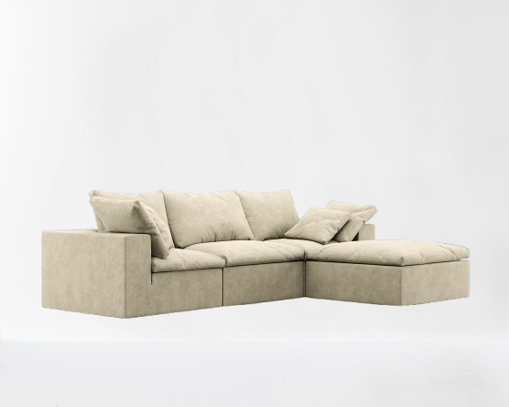 Cloud Silicon Sand 4-Piece Sectional