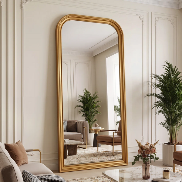 Retro Full-Length Mirror, Oversized Arch Floor Mirror 81