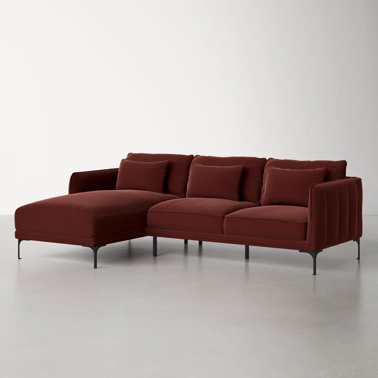 Rae 2 -Piece Right Facing Sectional Velvet Cinnamon