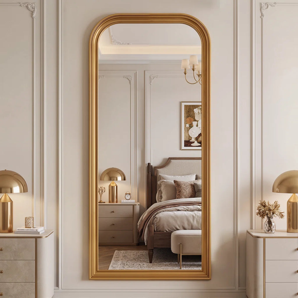 Retro Full-Length Mirror, Oversized Arch Floor Mirror 81" X 41"