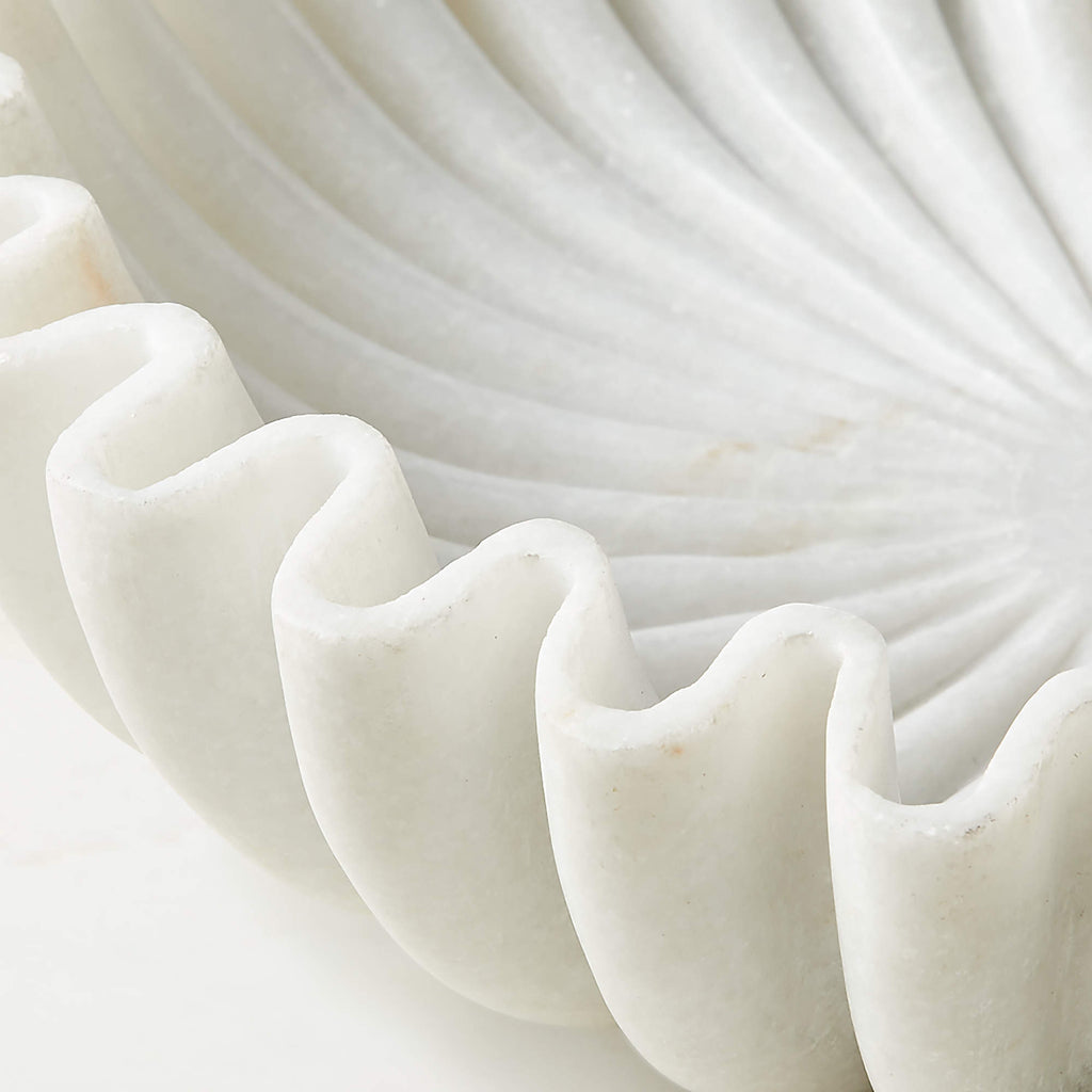 Reve Round Fluted Marble Bowl
