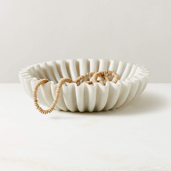 Reve Round Fluted Marble Bowl