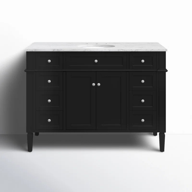 Rivers 48'' Single Bathroom Vanity with Carrara Marble Top