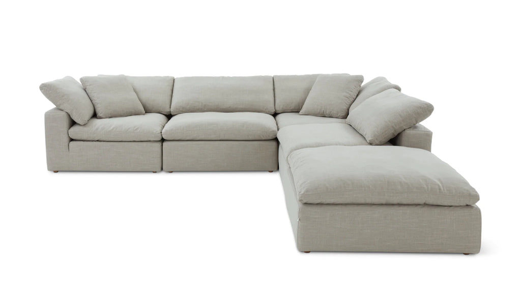 Cloud Style 5-Piece Modular Sectional- Light Pebble