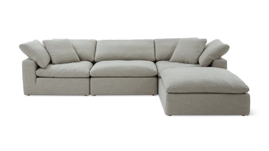 Cloud Style 4-Piece Modular Sectional Large, Light Pebble