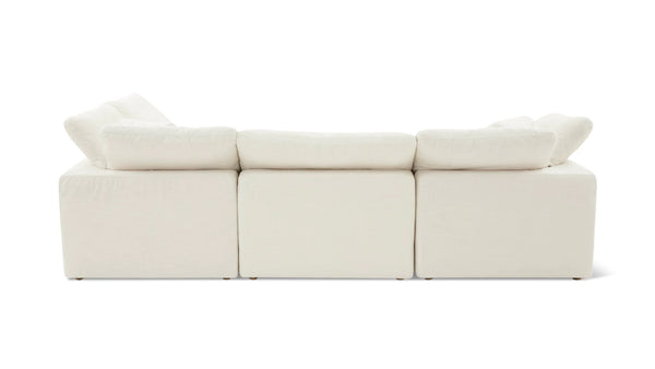 Cloud Style 3-Piece Modular Standard Sectional Cream Linen