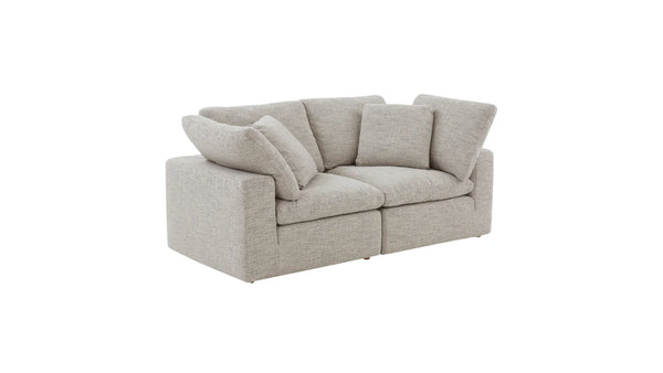 Cloud Style 2-Piece Modular Sectional Sofa Standard Oatmeal