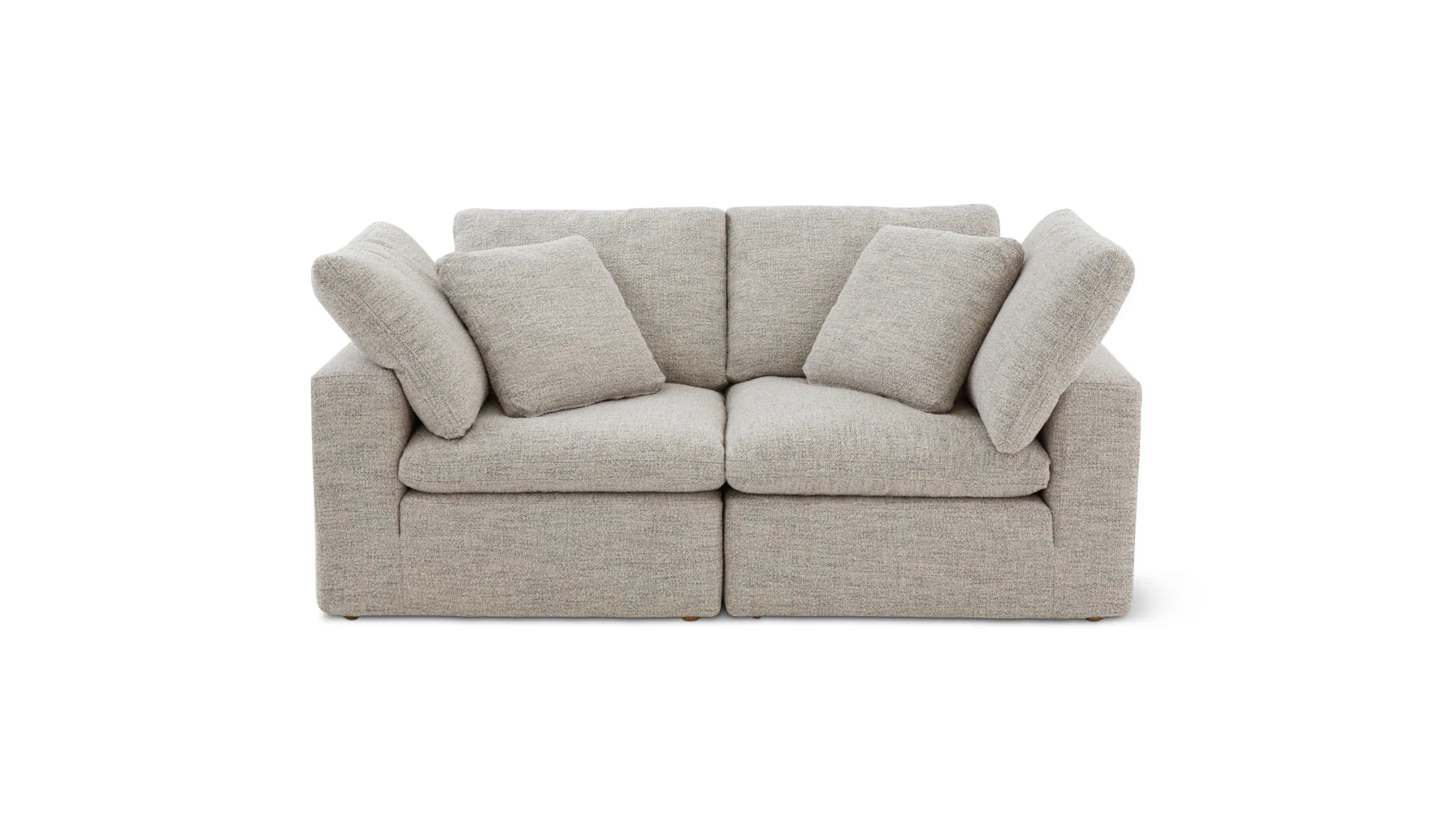 Cloud Style 2-Piece Modular Sectional Sofa Standard Oatmeal