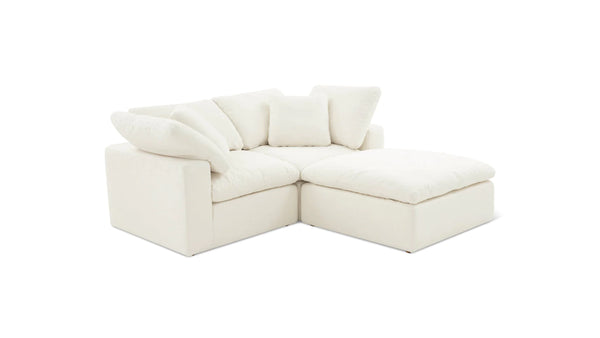 Cloud Style 3-Piece Standard Sectional Cream Linen