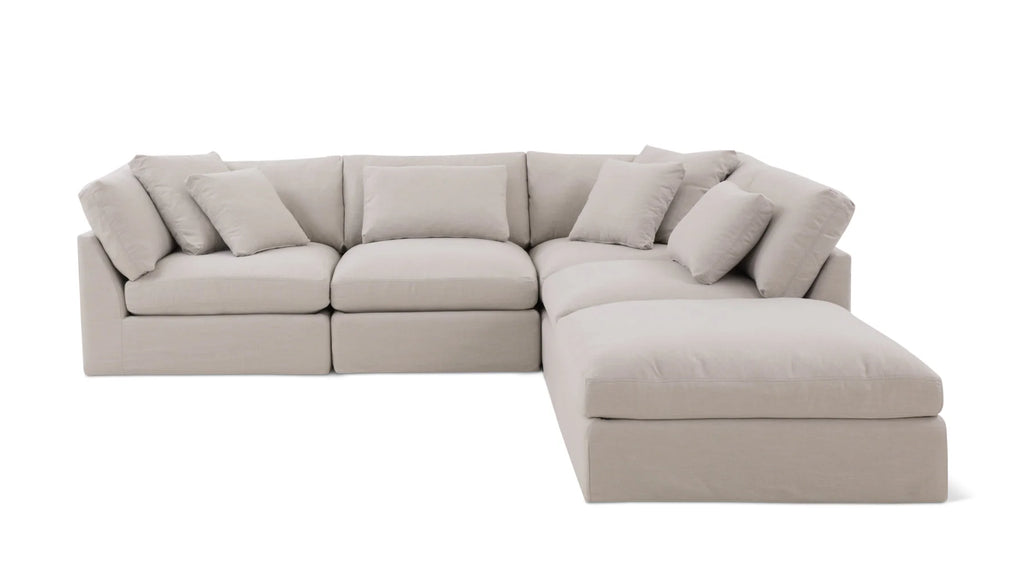 Cloud Style 5 Piece Modular Large Sectional Clay